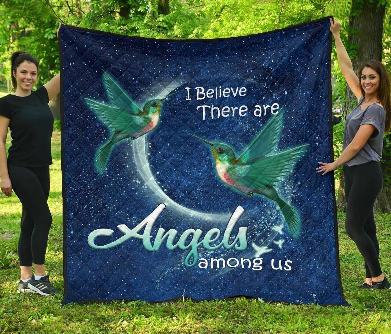 Blue Hummingbird Cl07110012Mdq Quilt Blanket and Home Decor
