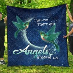 Blue Hummingbird Cl07110012Mdq Quilt Blanket and Home Decor