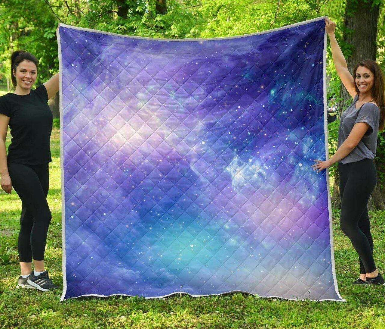 Blue Light Nebula Galaxy Space Cl17100124Mdq Quilt Blanket and Home Decor