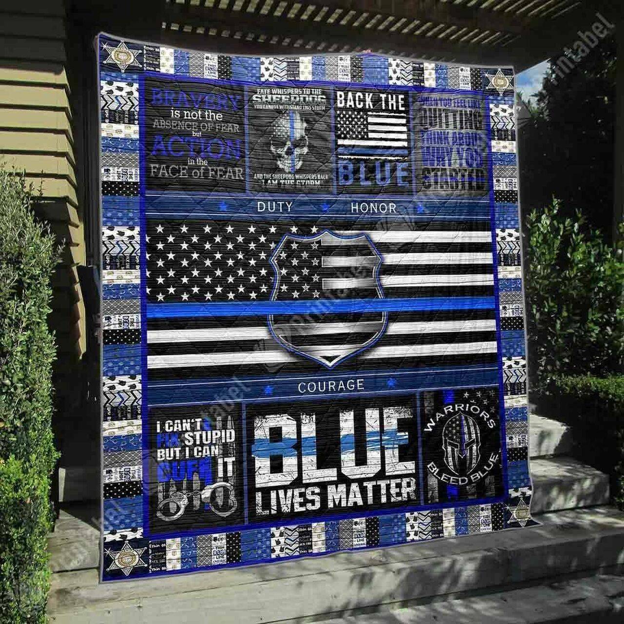 Blue Lives Matter DHCDHC DT0910 Quilt Blanket and Home Decor