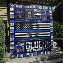 Blue Lives Matter DHCDHC DT0910 Quilt Blanket and Home Decor