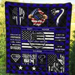 Blue Lives Matter Police Officer Quilt Gwb Fuct3009 and Home Decor