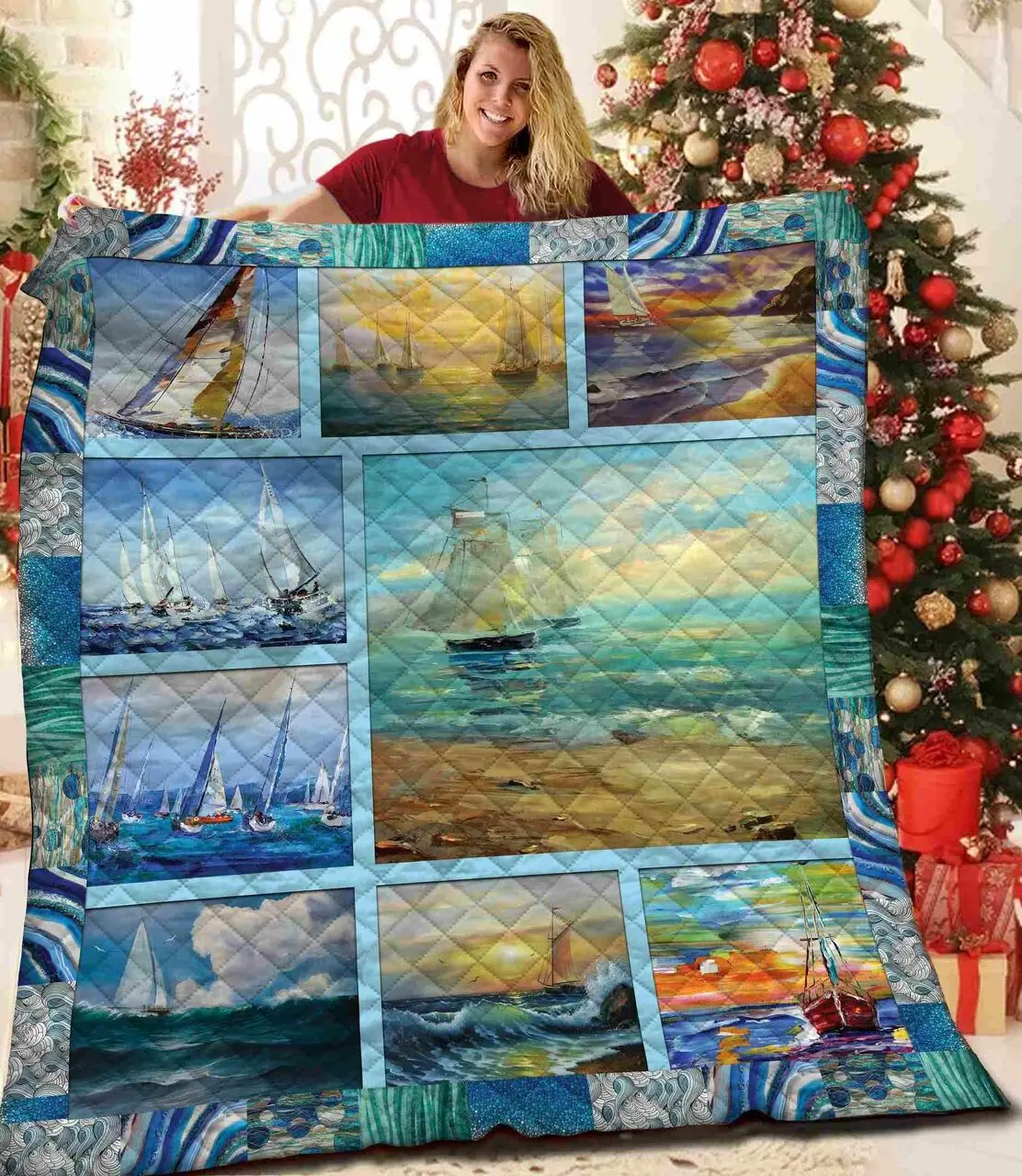 Boat Jfj Quilt Ol and Home Decor