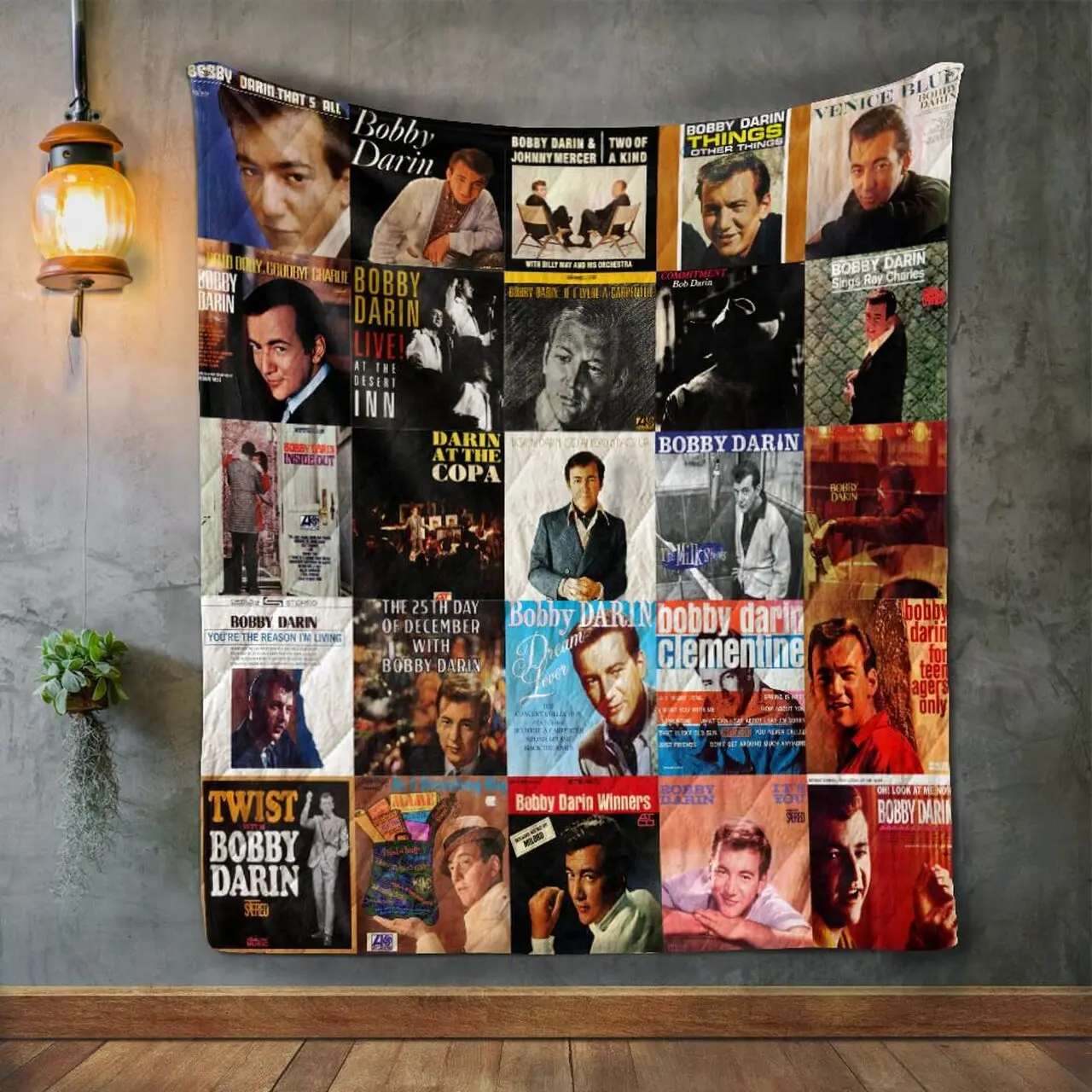 Bobby Darin Style Two Album Covers Quilt Blanket and Home Decor