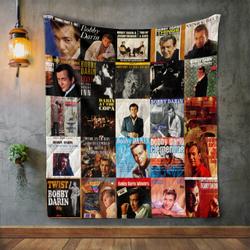 Bobby Darin Style Two Album Covers Quilt Blanket and Home Decor