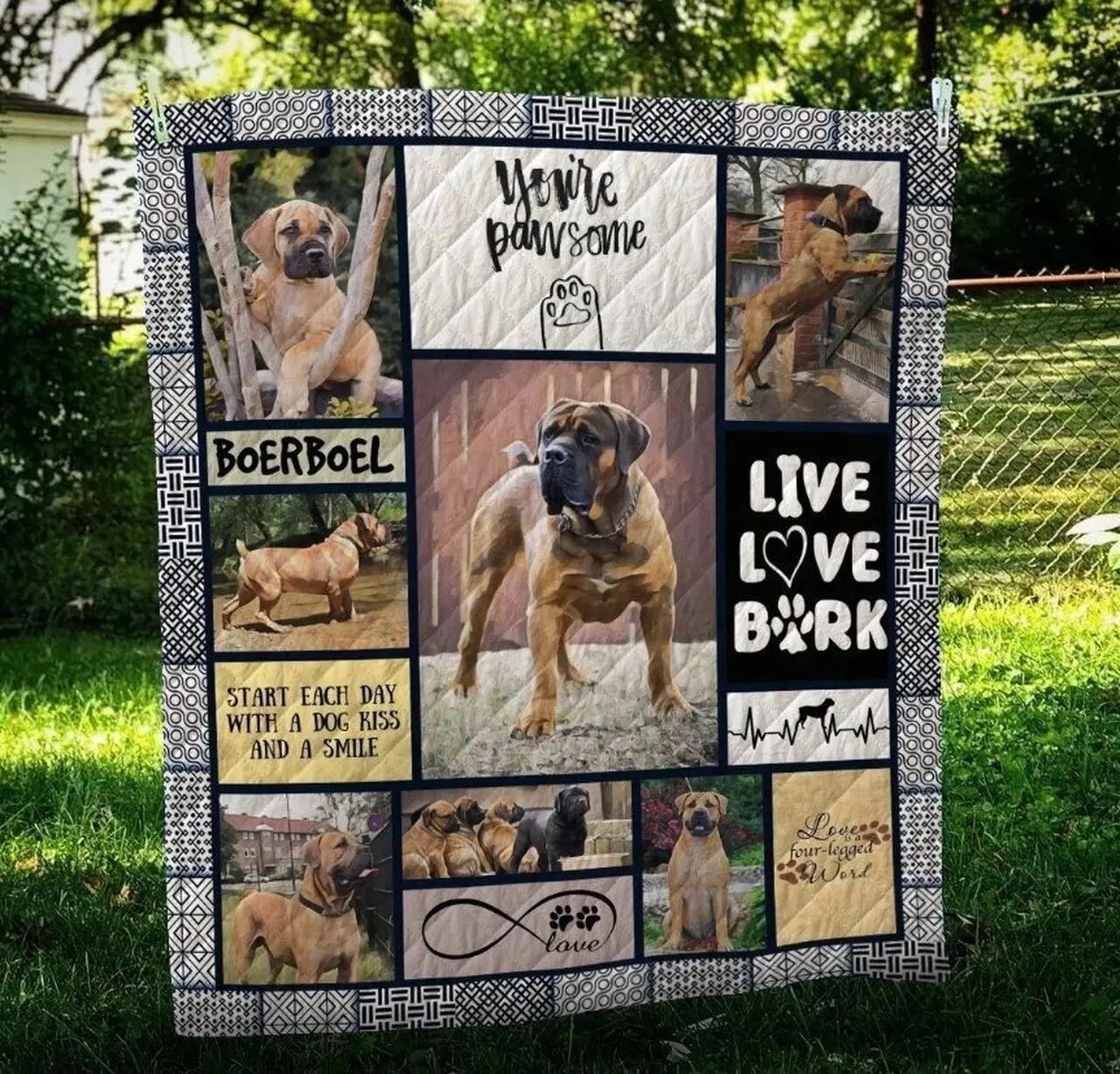Boerboel Pawsome Cl10100057Mdq Quilt Blanket and Home Decor