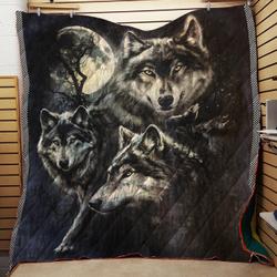 Bohemian Wolf Quilt and Home Decor