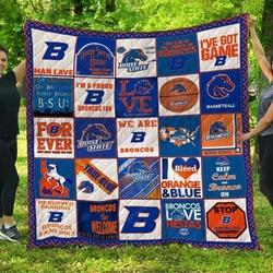 Boise State Broncos Quilt Blanket Fan Made and Home Decor