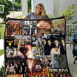Bon Jovi Albums Cover Poster Quilt Blanket Ver 5 and Home Decor