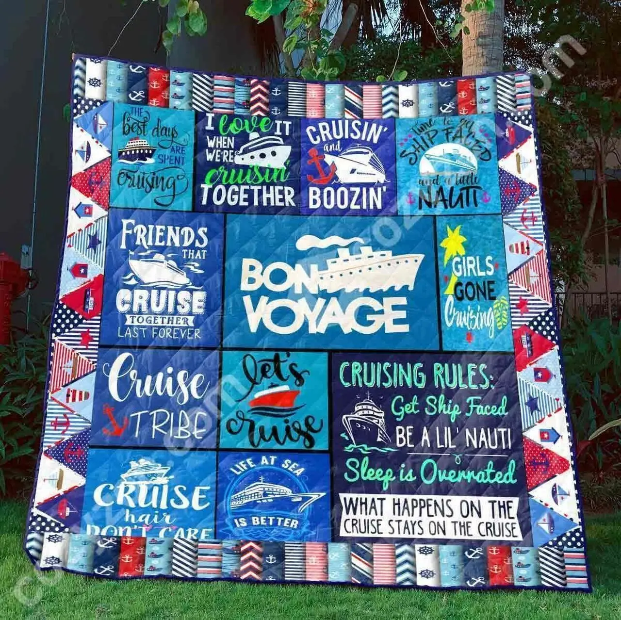 Bon Voyage Cruise DHCDHC DT2210 Quilt Blanket and Home Decor