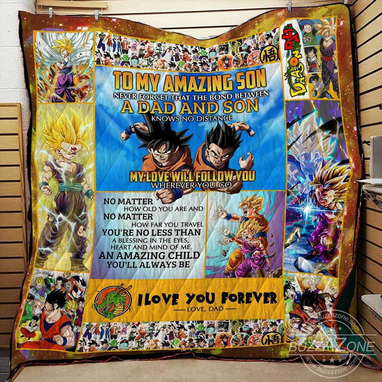Bond Between A Dad And Son Dragon Ball Bt Quilt V3 Gohan and Home Decor
