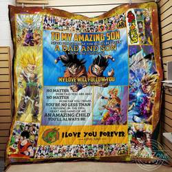 Bond Between A Dad And Son Dragon Ball Bt Quilt V3 Gohan and Home Decor