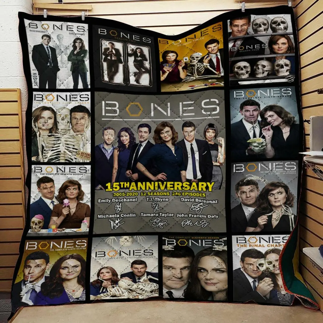 Bones 15Th Anniversary Quilt Blanket Bs1064 and Home Decor