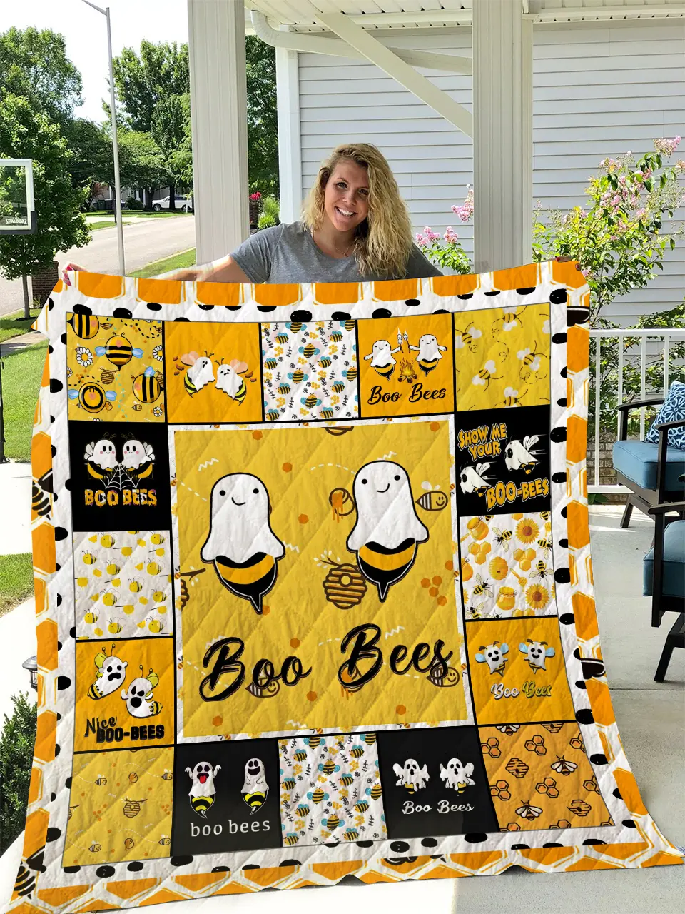 Boo Bees Quilt D2 and Home Decor