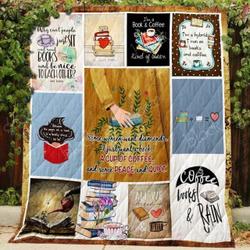 Book Coffee And Peace Blanket Kc1807 Quilt and Home Decor