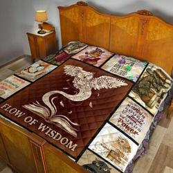 Book Flow Of Wisdom 3D Customized Quilt and Home Decor