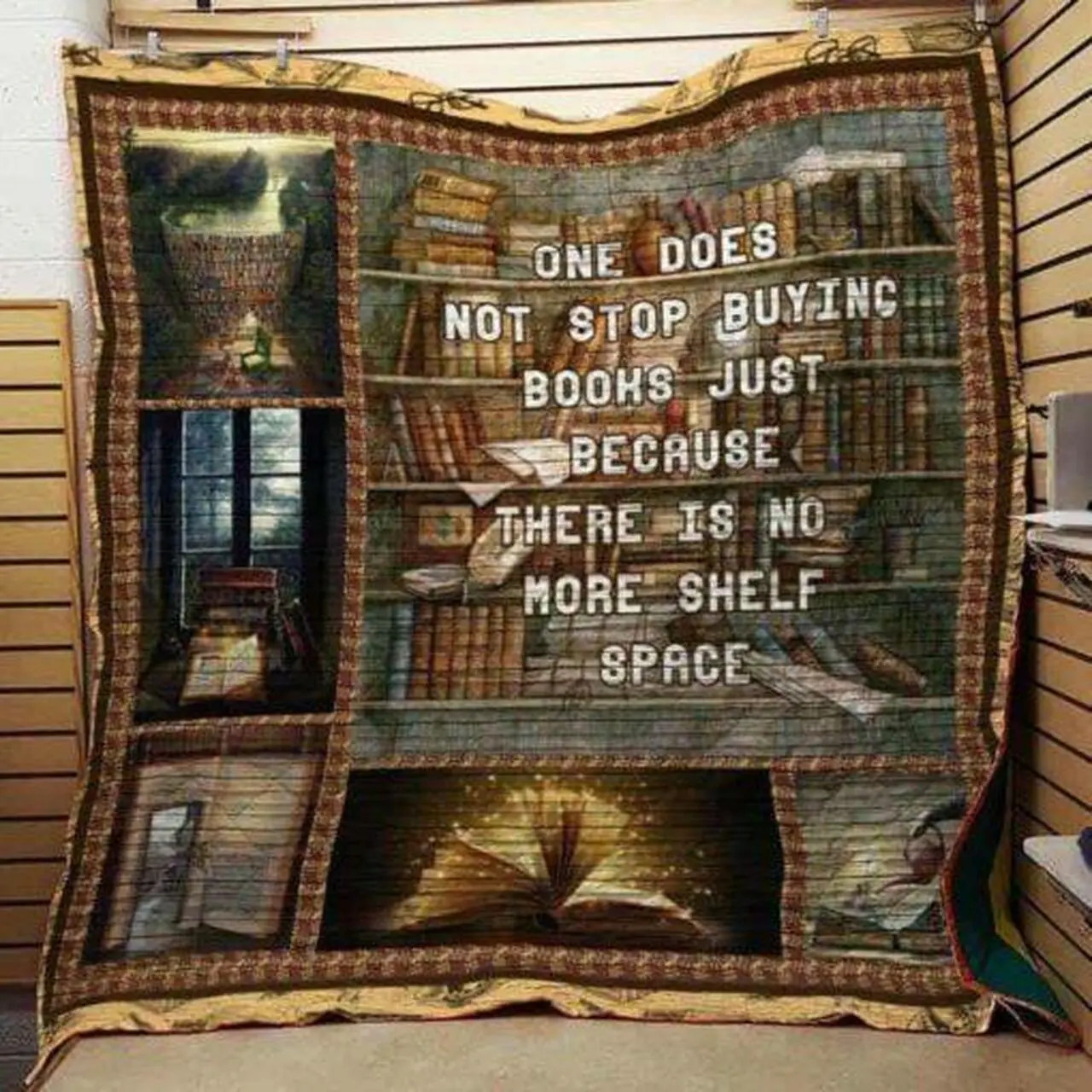 Book Stop Buying Quilt and Home Decor