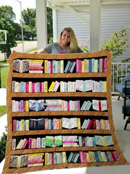 Bookcase Colorful Books Quilt Blanket Great Customized Gifts For Birthday Christmas Thanksgiving Perfect Gifts For Book Lover and Home Decor