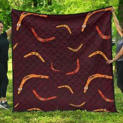 Boomerang Australian Aboriginal Ornament Cirdhce Black Background DHCDHC DT1910 Quilt Blanket and Home Decor