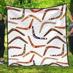 Boomerang Australian Aboriginal Ornament Pattern DHCDHC DT1910 Quilt Blanket and Home Decor