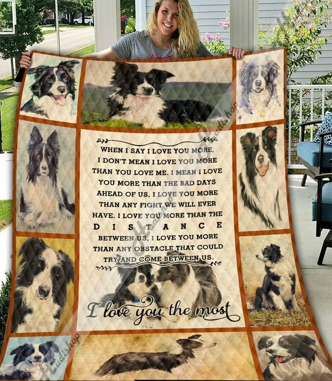 Border Collie Border Collie Pb 03012005 3D Customized Quilt and Home Decor