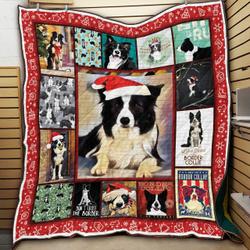 Border Collie Christmas Cor Cor Quilt Isi and Home Decor