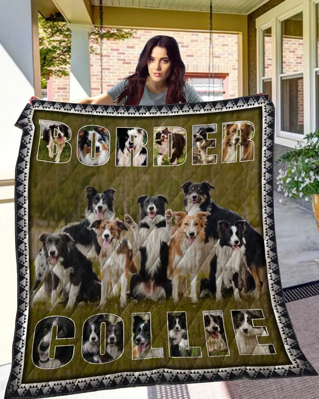 Border Collie Cl11110049Mdq Quilt Blanket and Home Decor
