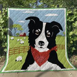 Border Collie Dog Hm070610 Quilt Blanket and Home Decor