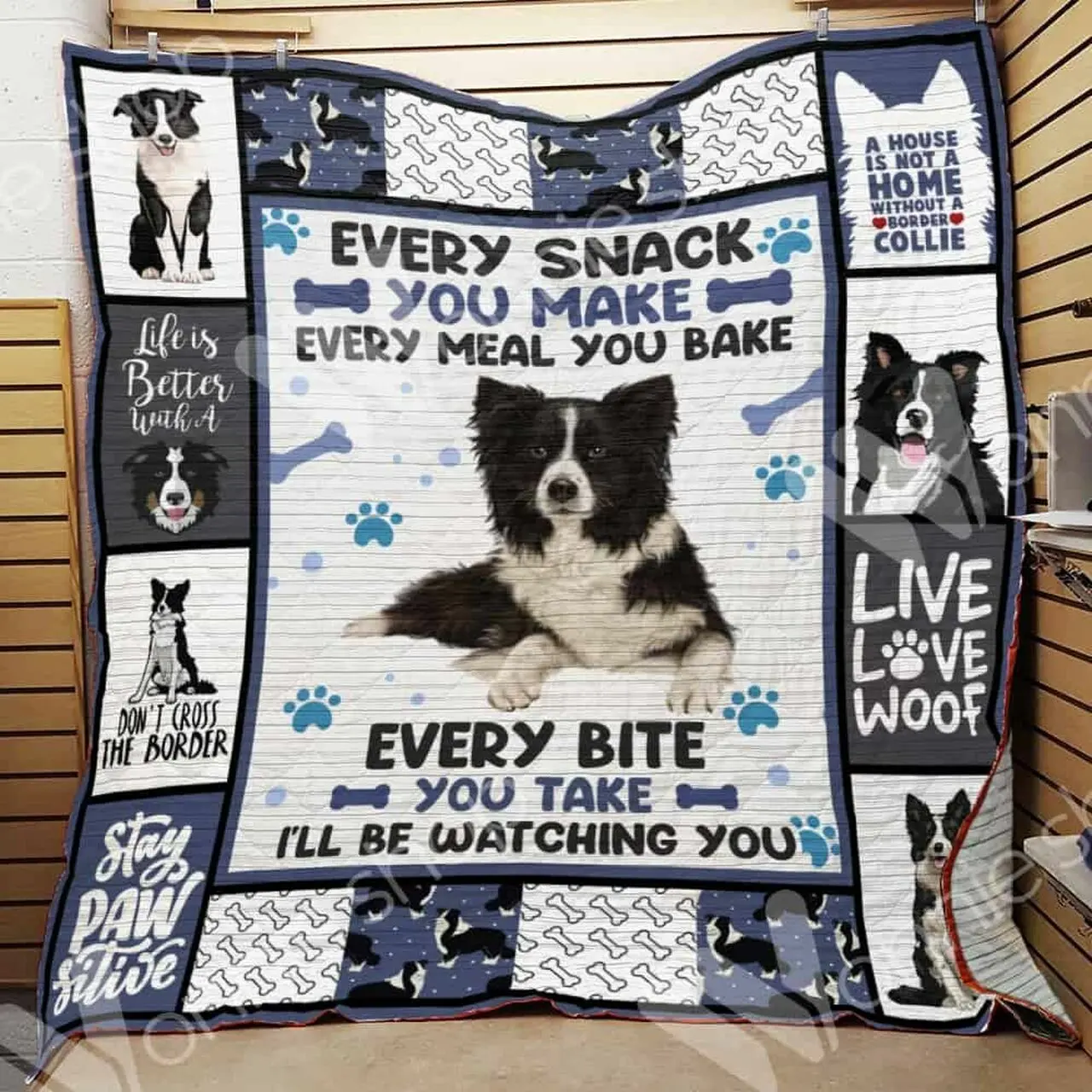 Border Collie Dog Quilt Blanket Dhc0102561Td and Home Decor