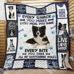 Border Collie Dog Quilt Blanket Dhc0102561Td and Home Decor