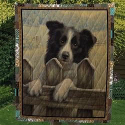 Border Collie Gander Cl10100063Mdq Quilt Blanket and Home Decor