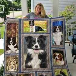Border Collie Go Outside Quilt Blanket Great Customized Blanket Gifts For Birthday Christmas Thanksgiving and Home Decor