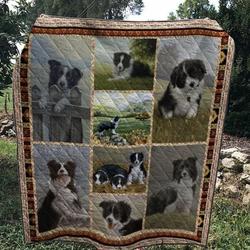 Border Collie Quilt Blanket Dhc13121377Vt and Home Decor