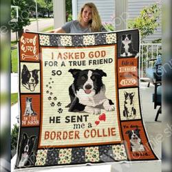 Border Collie True Friends Quilt Slw and Home Decor