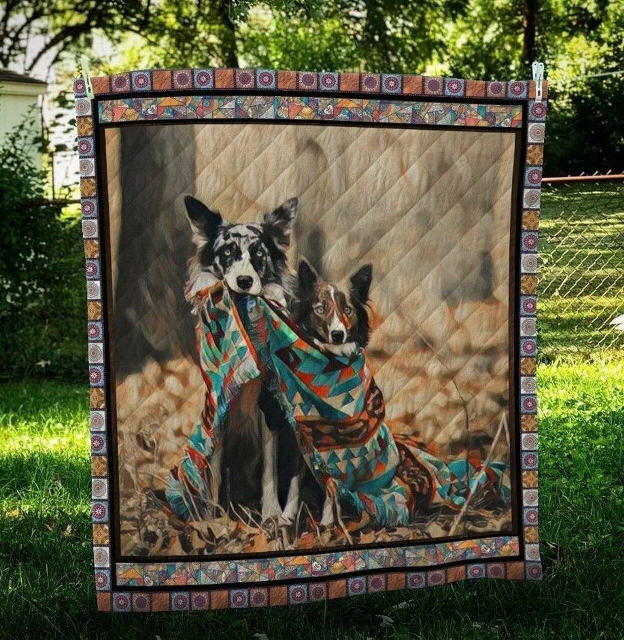 Border Collie Warm Hur Quilt ww and Home Decor
