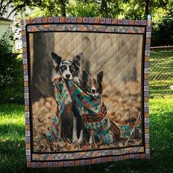 Border Collie Warm Hur Quilt ww and Home Decor