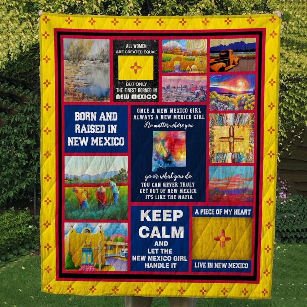 Born And Raised In New Mexico Cl14100030Mdq Quilt Blanket and Home Decor
