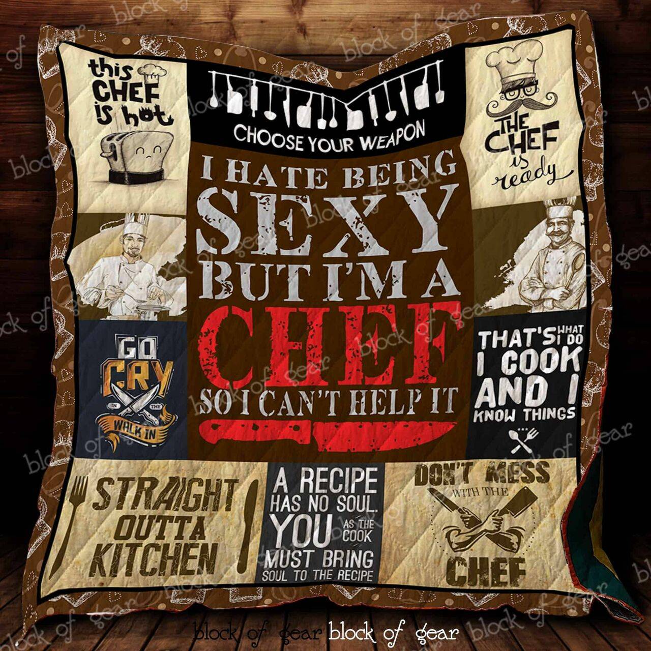 Born To Be A Cheft Quilt Zs3033 Fuct1709 and Home Decor