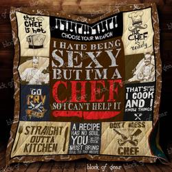 Born To Be A Cheft Quilt Zs3033 Fuct1709 and Home Decor