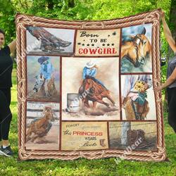 Born To Be A Cowgirl Farmer 3D Customized Quilt and Home Decor