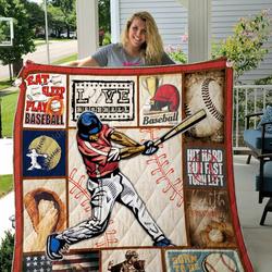 Born To Be Baseball Star Quilt Blanket and Home Decor