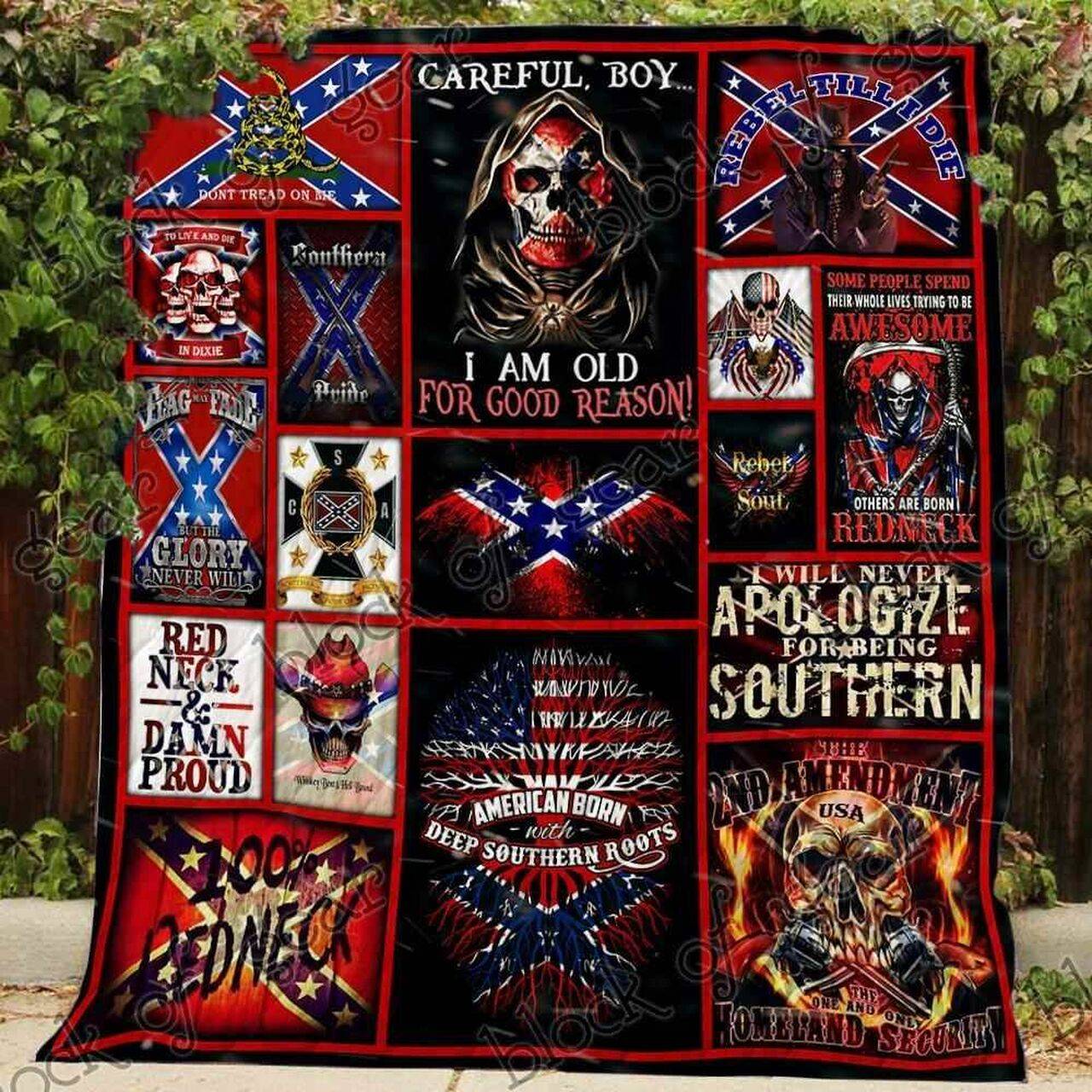 Born To Be Redneck Blanket Kc1707 Quilt and Home Decor