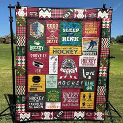 Born To Play Hockey DHCDHC DT0910 Quilt Blanket and Home Decor