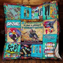 Born To Skate Blanket Kc1807 Quilt and Home Decor