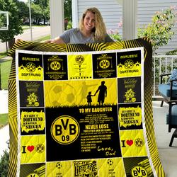 Borussia Dortmund  To My Daughter  Love Dad Quilt and Home Decor