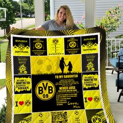Borussia Dortmund  To My Daughter  Love Mom Quilt and Home Decor