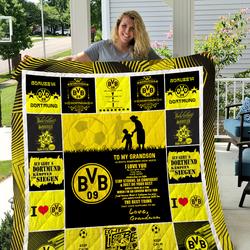 Borussia Dortmund  To My Grandson  Love Grandmom Quilt and Home Decor