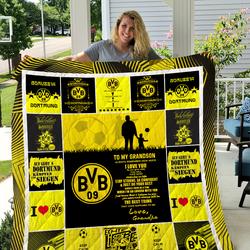 Borussia Dortmund  To My Grandson  Love Grandpa Quilt and Home Decor