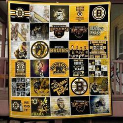 Boston Bruins Quilt Blanket 01 and Home Decor