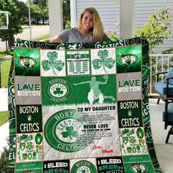 Boston Celtics - To My Daughter - Love Mom Quilt and Home Decor